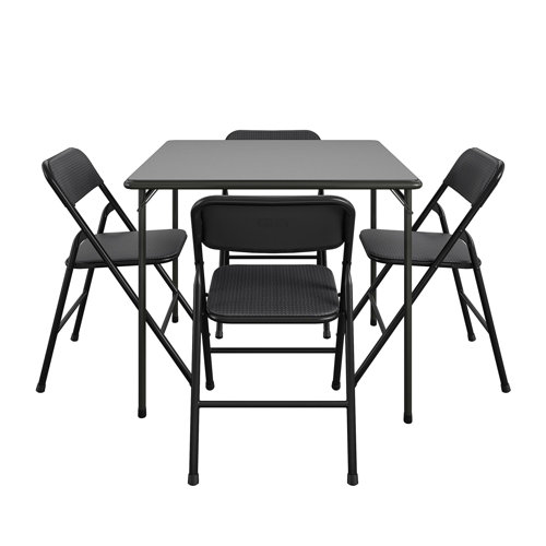 COSCO 5Piece Folding Fabric Dining Set & 34" Vinyl Card Table